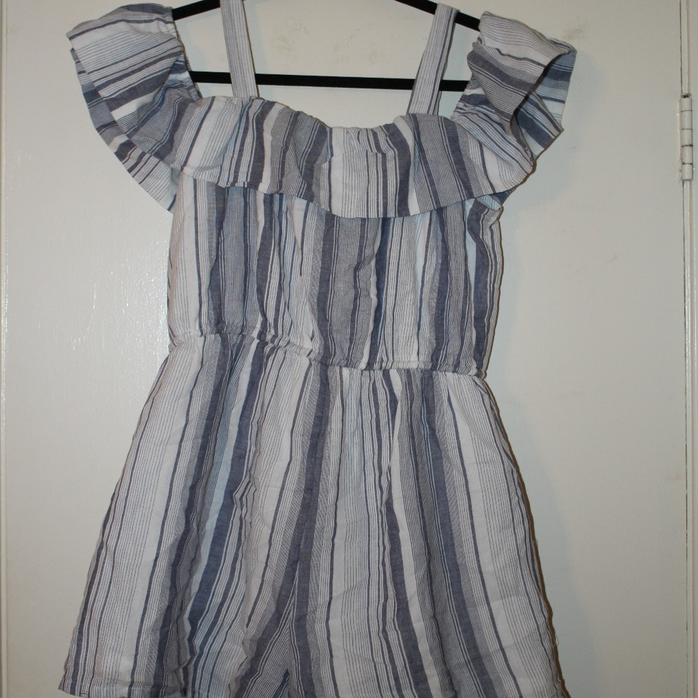 Blue & White Romper